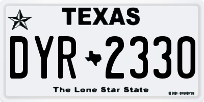 TX license plate DYR2330
