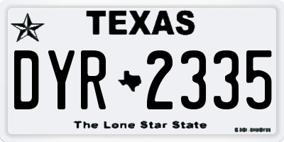TX license plate DYR2335