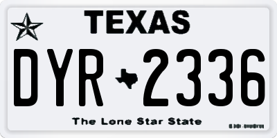 TX license plate DYR2336