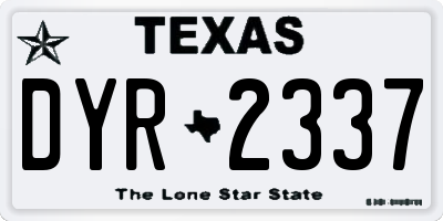 TX license plate DYR2337