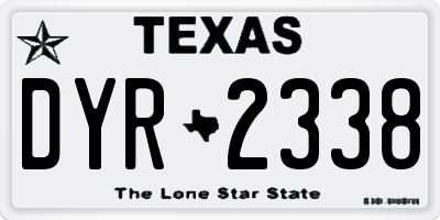 TX license plate DYR2338