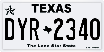 TX license plate DYR2340