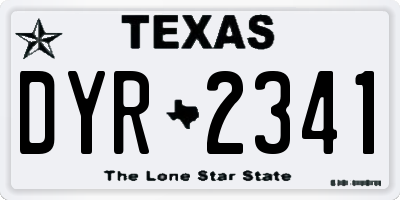 TX license plate DYR2341