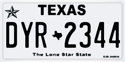 TX license plate DYR2344