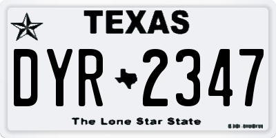 TX license plate DYR2347