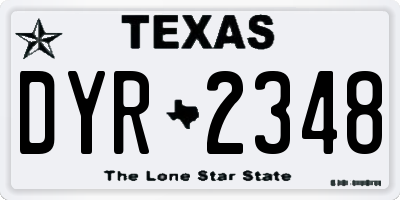 TX license plate DYR2348