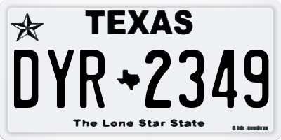 TX license plate DYR2349