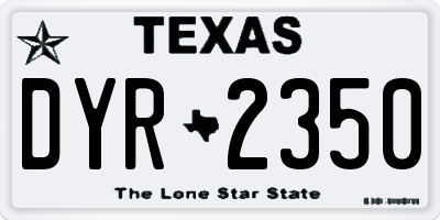 TX license plate DYR2350