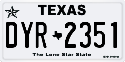 TX license plate DYR2351