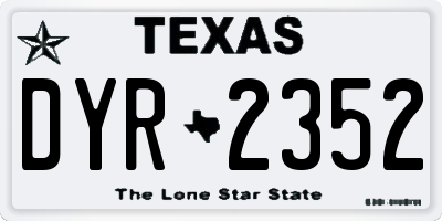 TX license plate DYR2352