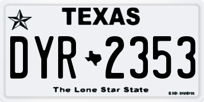 TX license plate DYR2353