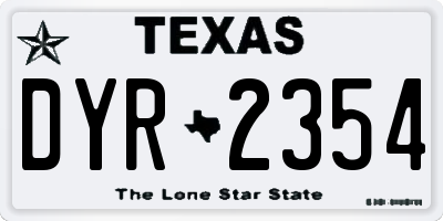 TX license plate DYR2354