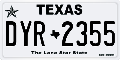 TX license plate DYR2355