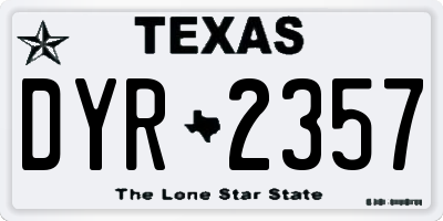 TX license plate DYR2357