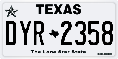 TX license plate DYR2358