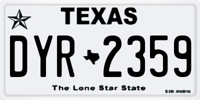 TX license plate DYR2359