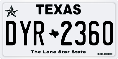 TX license plate DYR2360