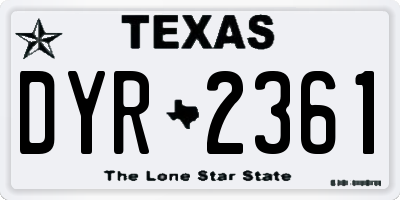 TX license plate DYR2361