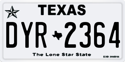 TX license plate DYR2364