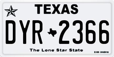 TX license plate DYR2366