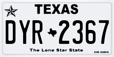 TX license plate DYR2367