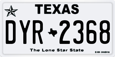 TX license plate DYR2368