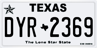 TX license plate DYR2369