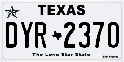 TX license plate DYR2370