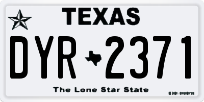 TX license plate DYR2371
