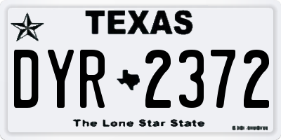 TX license plate DYR2372