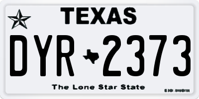TX license plate DYR2373