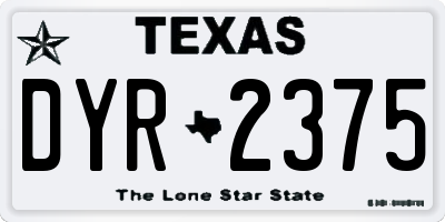TX license plate DYR2375