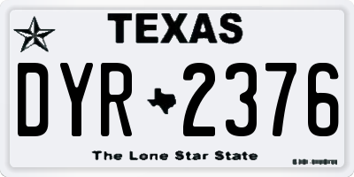 TX license plate DYR2376