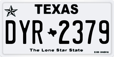TX license plate DYR2379