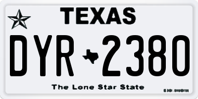 TX license plate DYR2380