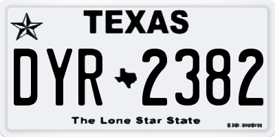 TX license plate DYR2382