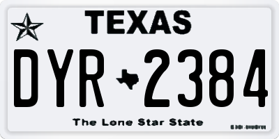 TX license plate DYR2384