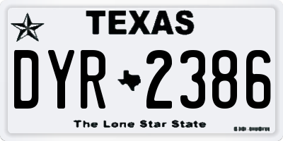 TX license plate DYR2386