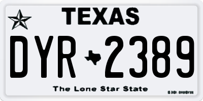 TX license plate DYR2389