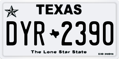 TX license plate DYR2390