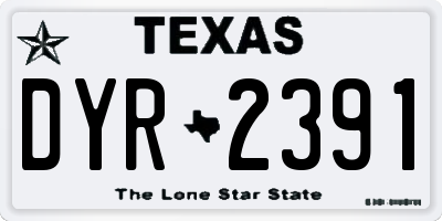 TX license plate DYR2391