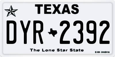TX license plate DYR2392