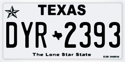TX license plate DYR2393