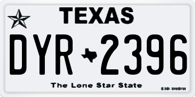 TX license plate DYR2396