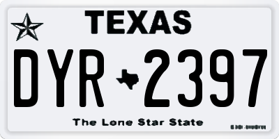 TX license plate DYR2397