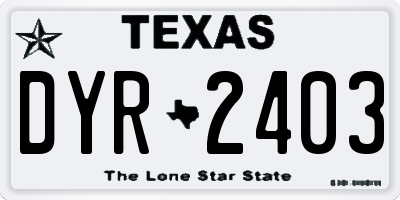 TX license plate DYR2403