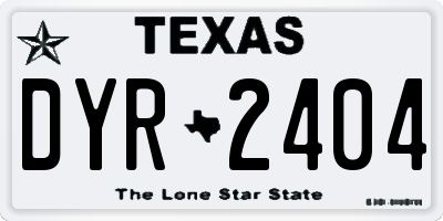 TX license plate DYR2404