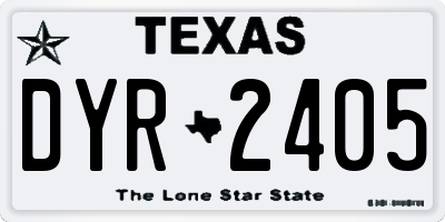 TX license plate DYR2405