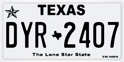 TX license plate DYR2407