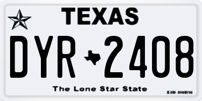 TX license plate DYR2408